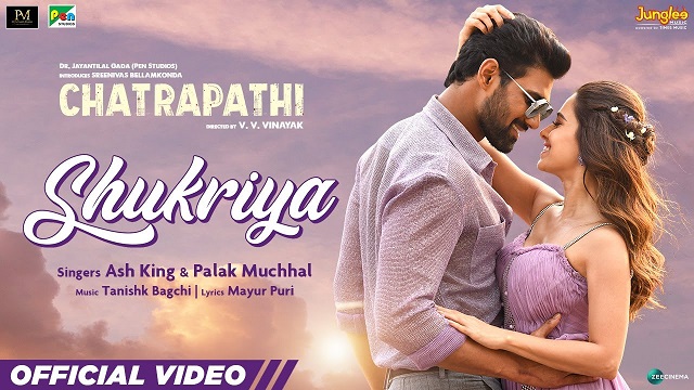 Shukriya Lyrics (Chatrapathi) - Palak Muchhal